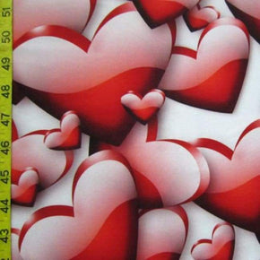  Red/White Hearts Print on Polyester Spandex