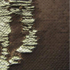  Ivory/Mocha Heavy Reversible 5mm Sequins on Polyester Spandex