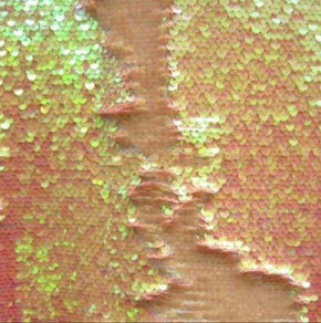  Peach/Pearl Heavy Reversible 5mm Sequins on Polyester Spandex