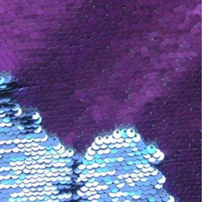  Purple/Navy Heavy Reversible 5mm Sequins on Polyester Spandex