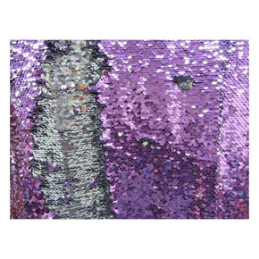  Purple/Silver Heavy Reversible 5mm Sequins on Polyester Spandex