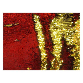  Red/Gold Heavy Reversible 5mm Sequins on Polyester Spandex