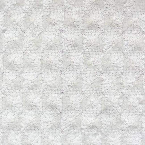  White Heavy 3mm Sequins on Mesh