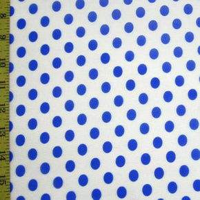  White/Blue Polka Dot Printed Mesh 