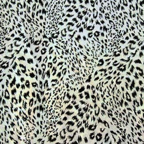  White/Black Shiny Holographic Animal Print on Spandex