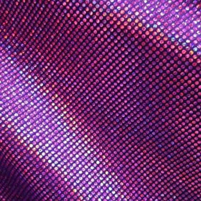  Plum/Purple Holographic Foil Dot on Nylon Spandex