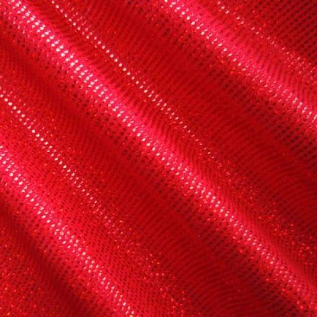 Red Black Holographic Shimmer Glitter Spandex Fabric