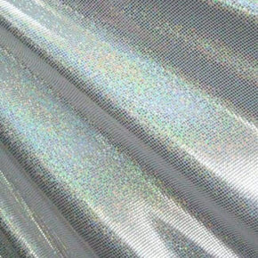  Silver/White Holographic Foil Dot on Nylon Spandex