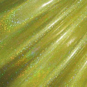  Silver/Yellow Holographic Foil Dot on Nylon Spandex