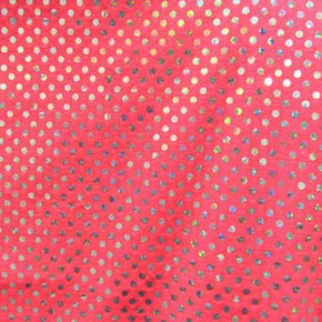  Silver/Neon coral Holographic Foil on Polyester Spandex