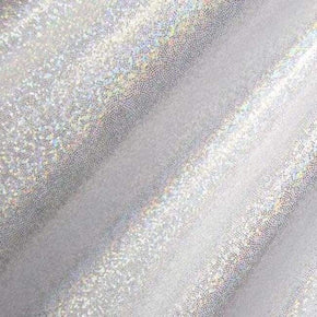  White/Silver Holographic Mini Dot on Nylon Spandex