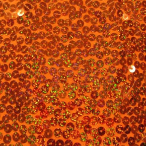 Neon Orange Holographic 5mm Sequins on Polyester Spandex
