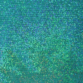  Turquoise Holographic 2mm Sequins on Polyester Spandex