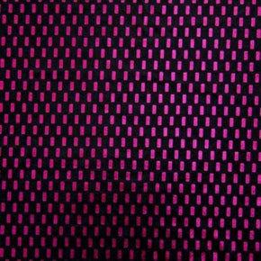  Fuchsia/Black Holographic Metallic Foil on Nylon Spandex