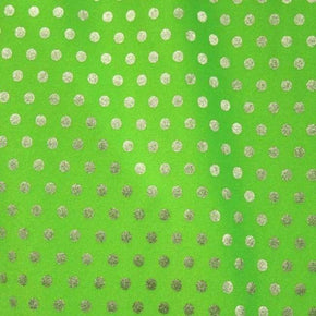  Silver/Neon Green Holographic Metallic Foil on Nylon Spandex