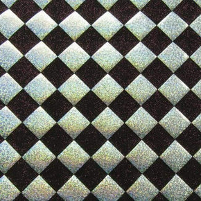  Silver/Red/Black Holographic Metallic Foil on Polyester Spandex