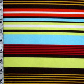 Multi-Colored Horizontal Stripe Print on Nylon Spandex