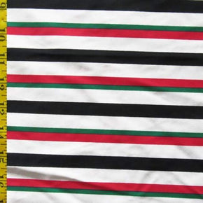Multi-Colored Horizontal Stripes Print on Nylon Spandex