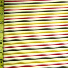 Multi-Colored Thin Horizontal Stripes Print on Polyester