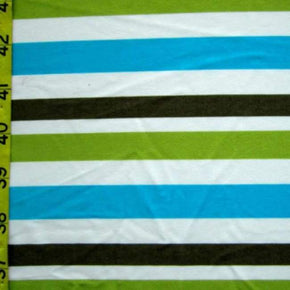 Multi-Colored Horizontal Stripe Print on Nylon Spandex