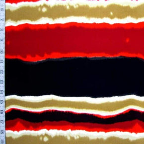 Multi-Colored Horizontal Stripe Print on Nylon Spandex