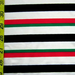 Multi-Colored Horizontal Stripe Print on Nylon Spandex