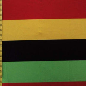 Multi-Colored Horizontal Stripe Print on Polyester Spandex
