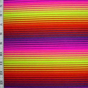 Multi-Colored Horizontal Stripe Print on Nylon Spandex