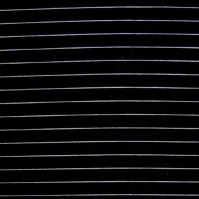 Black/White Horizontal Stripe Print on Nylon Spandex