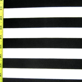 Black Horizontal Stripe Print on Nylon Spandex