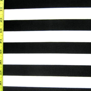 Black Horizontal Stripe Print on Nylon Spandex