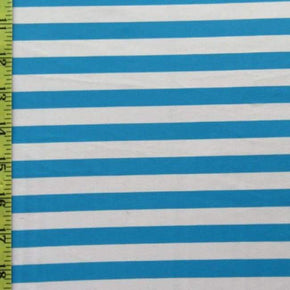  White/Corona Horizontal Stripe Print on Nylon Spandex
