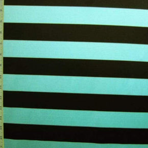  Black/Sky Blue Horizontal Striped Satin