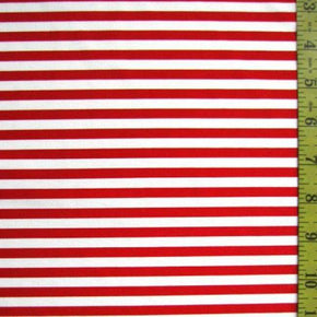  Red/White .25" Horizontal Stripe on Nylon Spandex