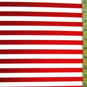  Red/White .5" Horizontal Stripe on Nylon Spandex