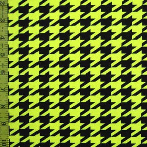  Black/Samba Yellow Houndstooth Print on Nylon Spandex