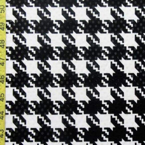  Black/White Houndstooth Metallic Foil on Polyester Spandex