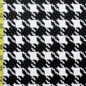 Black/White Houndstooth Metallic Foil on Polyester Spandex