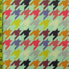 Multi-Colored Houndstooth Print on Polyester Spandex