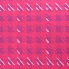 Multi-Colored Houndstooth Print on Polyester Spandex