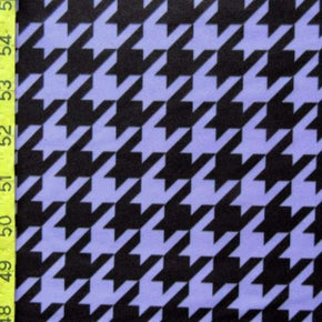  Black/Lilac Matte Houndstooth Print on Polyester Spandex