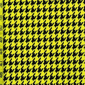  Black/Yellow Houndstooth Metallic Foil on Nylon Spandex