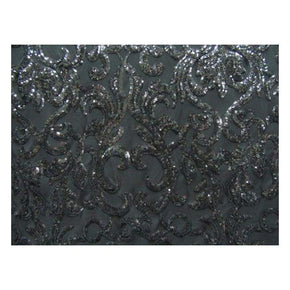  Black Shiny Fancy Sequins on Polyester Mesh