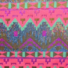 Multi-Colored Aztec Sequins on Polyester Mesh