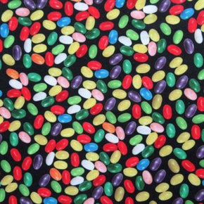  Black Jelly bean Print on Polyester Spandex