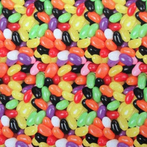 Multi-Colored Jelly bean Print on Polyester Spandex