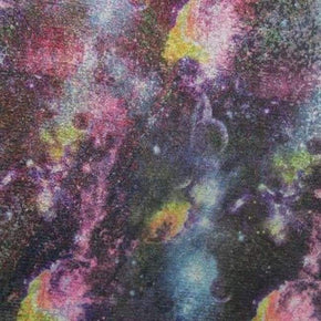 Multi-Colored Cosmos Printed 2mm Sequins on Polyester Mesh