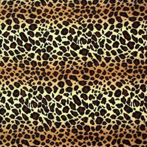Multi-Colored Leopard Print Horizontal Stripes on Nylon Spandex