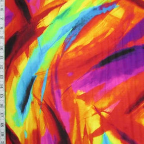 Multi-Colored Colorful Water Print on Nylon Spandex