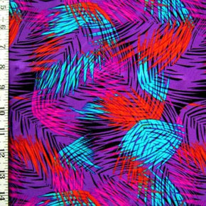 Multi-Colored Brush Strokes Print on Nylon Spandex